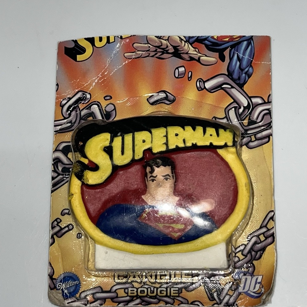 Vintage‎ Wilton Superman Wax Birthday Candle Topper Collectible Retro 80s WB